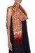 Batik silk shawl, 'Puzzling Parang' - Hand Stamped Batik Patterned Pure Silk Shawl (image 2c) thumbail
