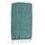 Silk shawl, 'Kawung Biru' - Blue and Green Traditional Hand-Stamped Batik Silk Shawl (image 2f) thumbail