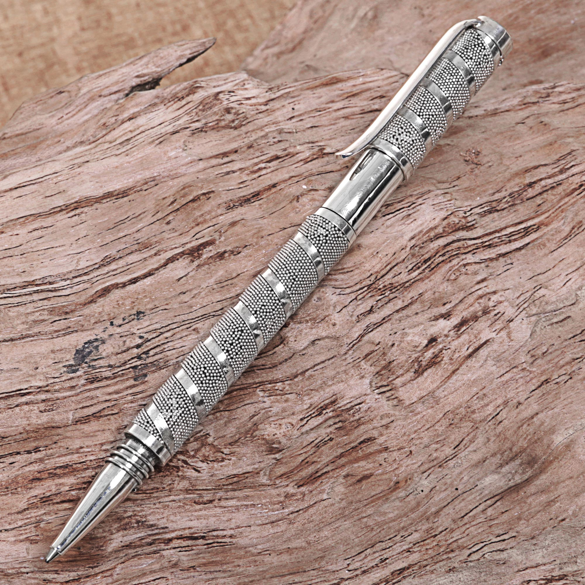 Samuel B. Sterling Silver Pen - Handmade Silver Pen from Bali