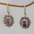 Amethyst drop earrings, 'Nature's Mirrors' - Hand Made Amethyst Sterling Silver Drop Earrings Indonesia thumbail