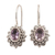 Amethyst drop earrings, 'Nature's Mirrors' - Hand Made Amethyst Sterling Silver Drop Earrings Indonesia thumbail