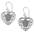 Sterling silver dangle earrings, 'Heart-Shaped Offering' - Sterling Silver Heart Dangle Earrings from Indonesia thumbail