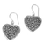 Sterling silver dangle earrings, 'Spangled Hearts' - Hand Made Sterling Silver Dangle Earrings Heart Indonesia