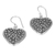 Sterling silver dangle earrings, 'Spangled Hearts' - Hand Made Sterling Silver Dangle Earrings Heart Indonesia (image 2d) thumbail