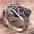 Amethyst cocktail ring, 'Dragon Fang' - Amethyst Sterling Silver Cocktail Ring Handmade in Indonesia (image 2) thumbail