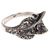 Amethyst cocktail ring, 'Dragon Fang' - Amethyst Sterling Silver Cocktail Ring Handmade in Indonesia