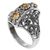 Citrine cocktail ring, 'Golden Triad' - Citrine and Sterling Silver Ring Hand Crafted in Indonesia thumbail