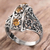 Citrine cocktail ring, 'Golden Triad' - Citrine and Sterling Silver Ring Hand Crafted in Indonesia (image 2b) thumbail
