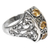 Citrine cocktail ring, 'Golden Triad' - Citrine and Sterling Silver Ring Hand Crafted in Indonesia (image 2e) thumbail