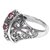 Garnet cocktail ring, 'Crimson Triad' - Garnet Sterling Silver Ring Hand Crafted in Indonesia (image 2c) thumbail