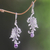 Amethyst dangle earrings, 'Royal Monarchs' - Handmade Sterling Silver and Amethyst Dangle Earrings thumbail