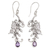 Amethyst dangle earrings, 'Royal Monarchs' - Handmade Sterling Silver and Amethyst Dangle Earrings (image 2a) thumbail