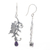 Amethyst dangle earrings, 'Royal Monarchs' - Handmade Sterling Silver and Amethyst Dangle Earrings (image 2b) thumbail