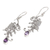 Amethyst dangle earrings, 'Royal Monarchs' - Handmade Sterling Silver and Amethyst Dangle Earrings (image 2c) thumbail
