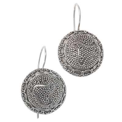 Sterling silver drop earrings, 'Bali Bubbles' - Handmade Balinese Sterling Silver Drop Style Earrings