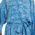 Batik rayon robe, 'Gorgeous in Cerulean' - Balinese Rayon Short Cross Over Robe Blue Batik Flowers