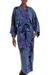Rayon robe, 'Wild Blues' - Handmade Tie Dye Blue Rayon Robe from Indonesia
