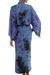 Rayon robe, 'Wild Blues' - Handmade Tie Dye Blue Rayon Robe from Indonesia (image 2e) thumbail