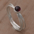 Garnet solitaire ring, 'Magical Force' - Bali Hand Crafted Sterling Silver and Garnet Solitaire Ring (image 2) thumbail