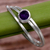 Amethyst solitaire ring, 'Magical Force in Purple' - Hand Made Amethyst and Sterling Silver Solitaire Ring thumbail