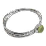 Peridot solitaire ring, 'Magical Essence in Light Green' - Peridot and Sterling Silver Solitaire Ring from Indonesia