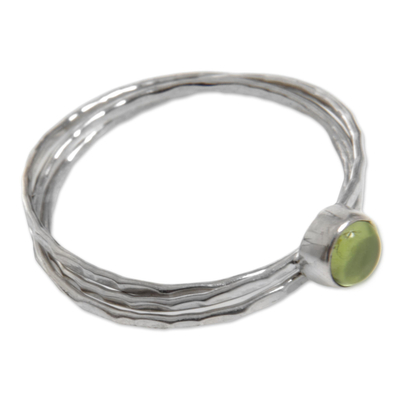 Peridot and Sterling Silver Solitaire Ring from Indonesia