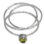 Peridot solitaire ring, 'Magical Essence in Light Green' - Peridot and Sterling Silver Solitaire Ring from Indonesia