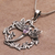 Amethyst pendant necklace, 'Dancing Dragonfly' - Amethyst and Sterling Silver Dragonfly Necklace from Bali