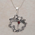 Garnet pendant necklace, 'Dancing Dragonfly' - Garnet and Sterling Silver Dragonfly Necklace from Bali thumbail