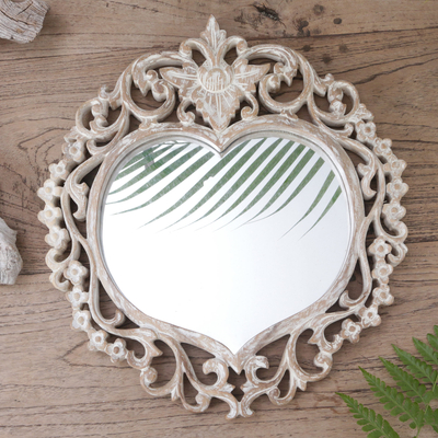 Wood wall mirror, Wild Heart