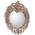 Wood wall mirror, 'Wild Heart' - Hand Carved Wood Heart Shaped Wall Mirror from Indonesia