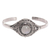 Rainbow moonstone locket cuff bracelet, 'Moon Door' - Rainbow Moonstone Sterling Silver Cuff Bracelet Indonesia thumbail