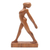 Wood statuette, 'Stretching Pose' - Handmade Stretching Pose Yoga Statuette Brown  Suar Wood