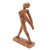 Wood statuette, 'Stretching Pose' - Handmade Stretching Pose Yoga Statuette Brown  Suar Wood