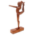 Wood statuette, 'Dandayamana Pose' - Handmade Dandayamana Pose Yoga Statuette Brown  Suar Wood thumbail