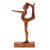 Wood statuette, 'Dandayamana Pose' - Handmade Dandayamana Pose Yoga Statuette Brown  Suar Wood (image 2b) thumbail