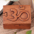 Wood puzzle box, 'Om Protector' - Hand Carved Wood Puzzle Box Om Symbol from Indonesia (image 2) thumbail