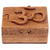 Wood puzzle box, 'Om Protector' - Hand Carved Wood Puzzle Box Om Symbol from Indonesia thumbail