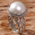 Cultured mabe pearl cocktail ring, 'A Thousand Hearts' - Cultured Mabe Pearl Ring Hand Crafted in Indonesia