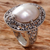 Cultured mabe pearl cocktail ring, 'Monument of Grace' - Cultured Mabe Pearl Ring Hand Crafted in Indonesia