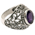 Amethyst cocktail ring, 'Mystical Purple' - Amethyst Cocktail Ring Handcrafted in Indonesia