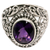 Amethyst cocktail ring, 'Mystical Purple' - Amethyst Cocktail Ring Handcrafted in Indonesia