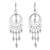 Cultured pearl chandelier earrings, 'Moonlit Circles' - Sterling Silver and Cultured Pearl Chandelier Earrings