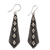 Sterling silver dangle earrings, 'Flower Sword' - Dangling Silver Earrings Adorned With Balinese Motifs