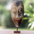 Máscara de madera de hibisco - Máscara de madera de hibisco tallada a mano con soporte
