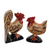 Esculturas de madera, (par) - Esculturas de Pollos de Madera Tallada a Mano en Beige (Par)