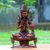 Wood sculpture, 'Agni on Lotus' - Hand Crafted Suar Wood Agni Statuette from Indonesia (image 2) thumbail