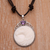 Amethyst and bone pendant necklace, 'Watchful Eagle' - Bone and Amethyst Pendant Necklace Eagle from Indonesia (image 2) thumbail