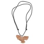 Bone pendant necklace, 'Stoic Eagle' - Hand Made Bone Pendant Necklace Eagle from Indonesia