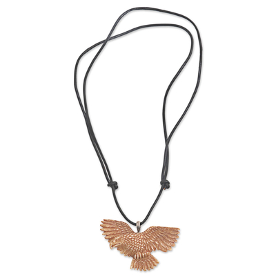 Halskette mit Knochenanhänger - Handgefertigte Knochenanhänger-Halskette Adler aus Indonesien